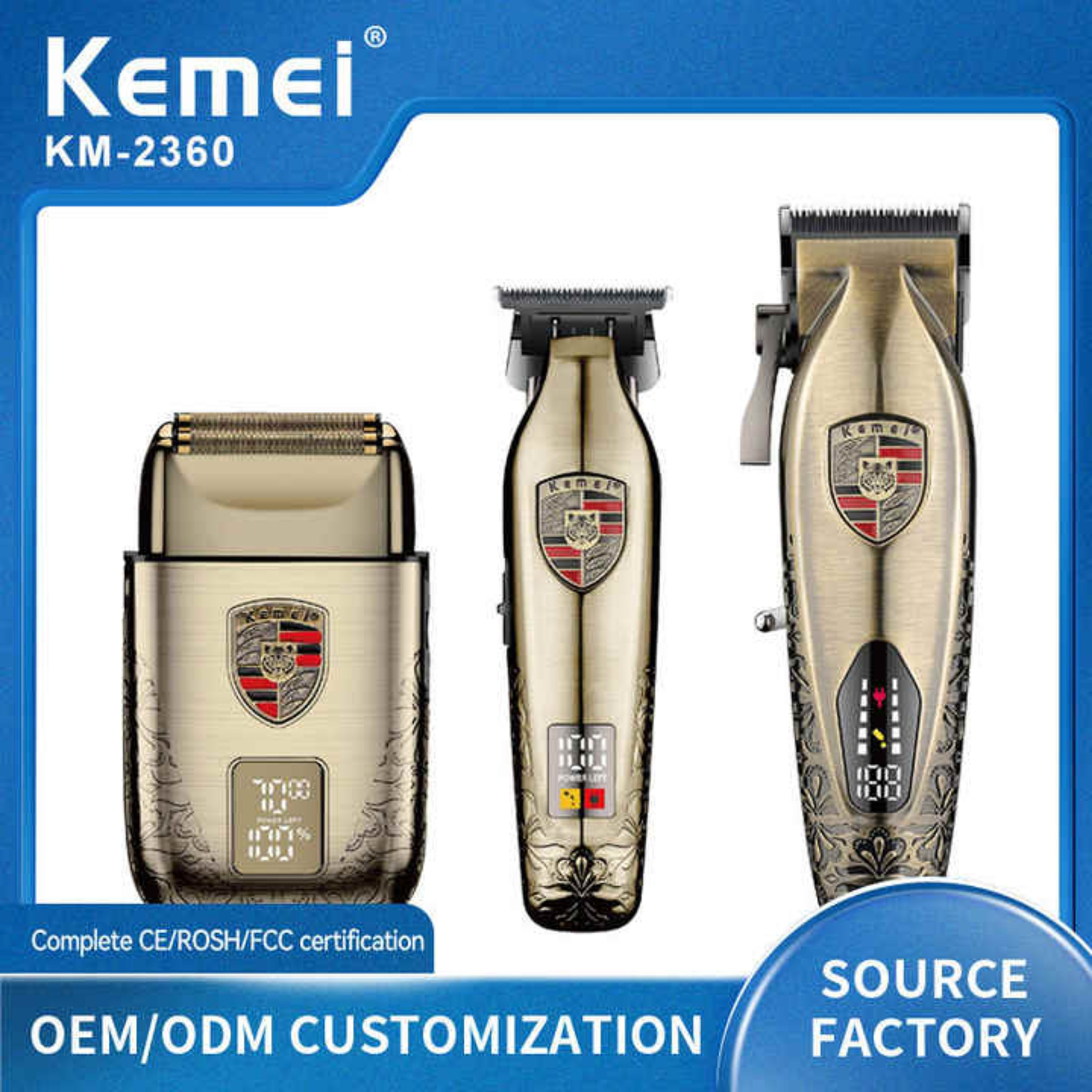 ماشین اصلاح موی سر و صورت کیمی مدل KM-2360 مجموعه 3 عددی