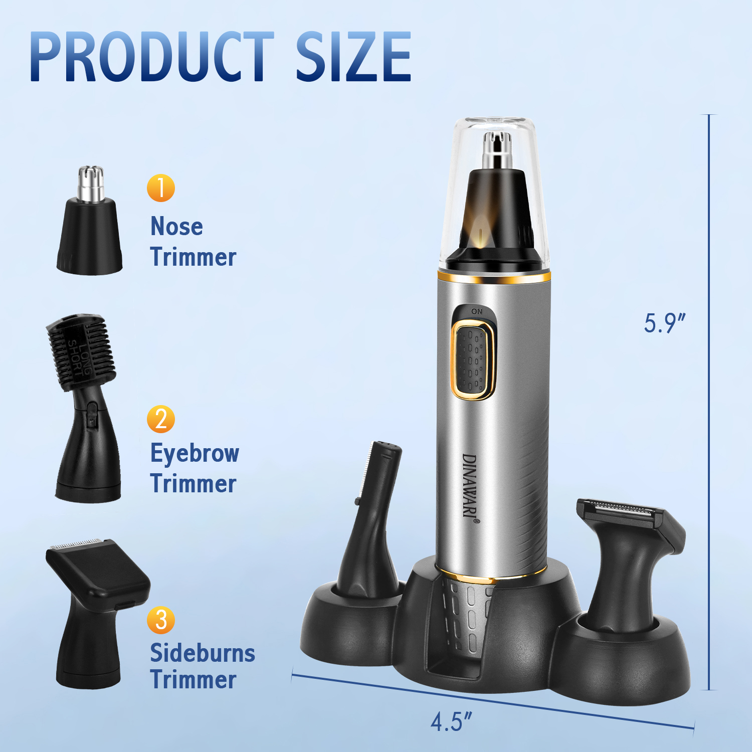 موزن گوش و بینی و ابرو شارژی دیناواری مدل D-598