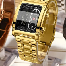 ساعت مچی عقربه‌ای کوارتز مردانه بین باند مدل دو زمانه کورنومتر دار کد 03