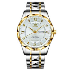 ساعت مچی عقربه‌ای کوارتز مردانه اُ لِوز مدل الماسی نگینی دی دیت کد 008