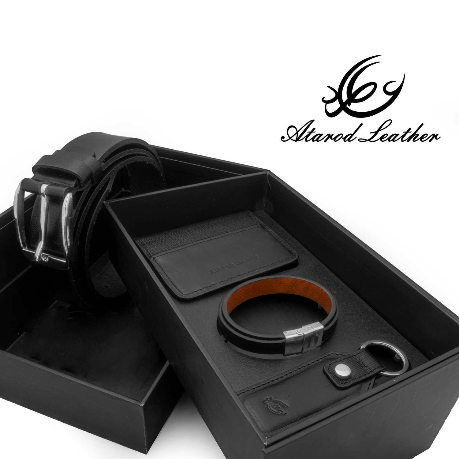 ست هدیه مردانه چرم عطارد مدل چرم طبیعی کد A92