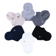 کلاه بافتنی سام مدل نقابدار داخل خز طرح مارک فلزی کد 527