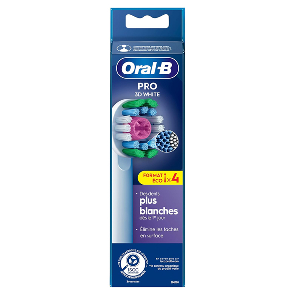 سری یدک مسواک برقی اورال-بی مدل PRO 3D White بسته 4 عددی