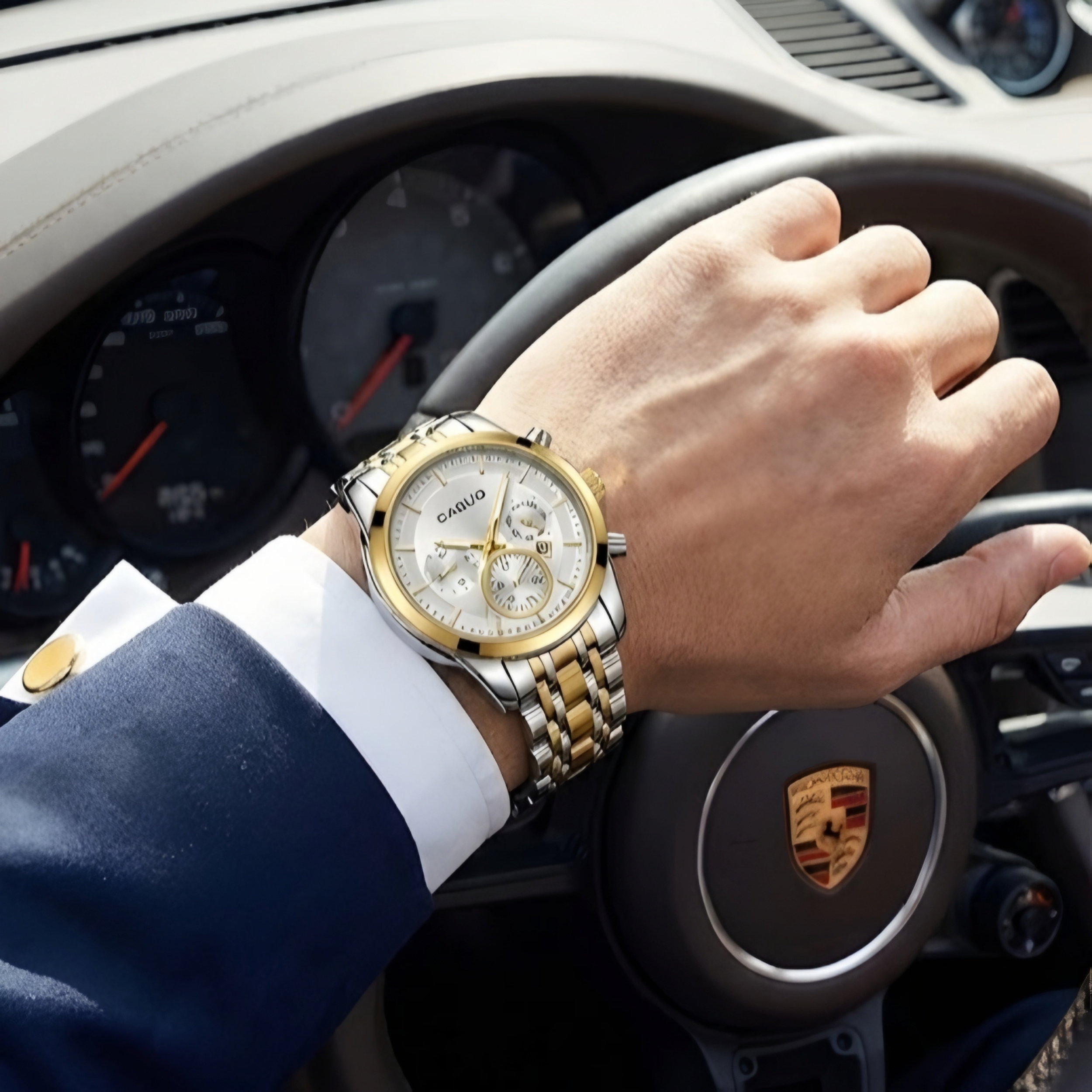 ست ساعت مچی عقربهای کوارتز زنانه و مردانه کاکیو مدل اسپرت لوکس تک موتوره دیت جاست کد Q3