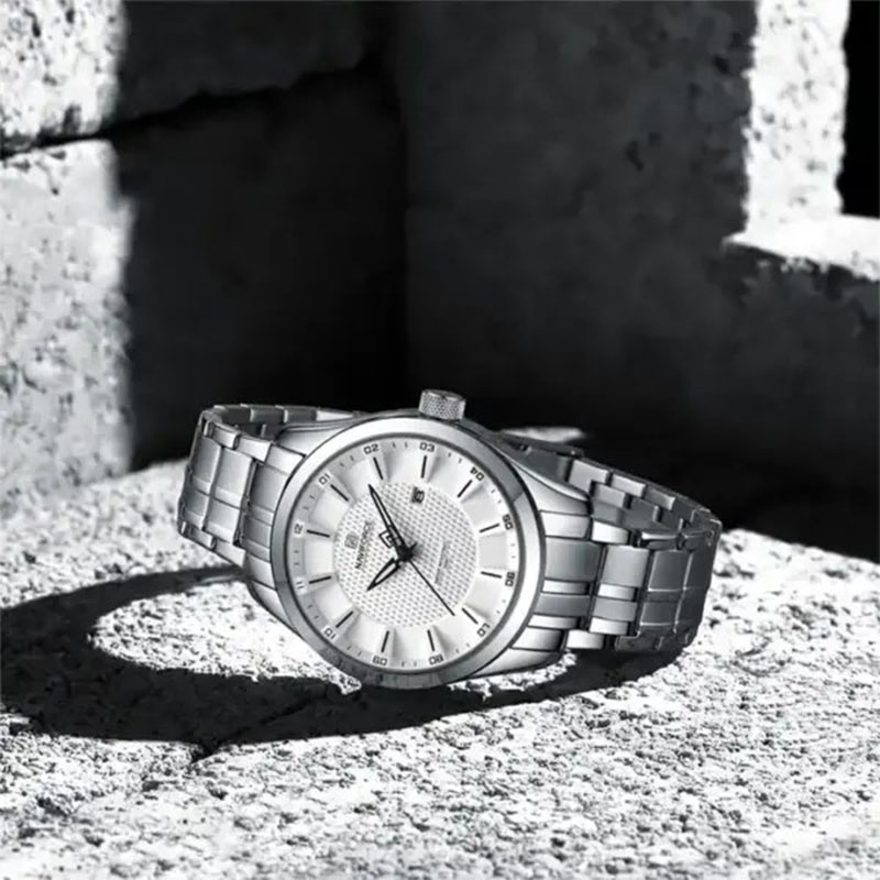 ساعت مچی عقربهای کوارتز مردانه نیوی فورس مدل تقویم دار تمام استیل کد WS-1