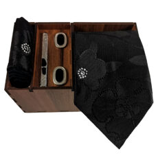 ست کراوات و دستمال جیب و دکمه سردست و گیره کراوات مردانه مدل 596