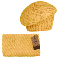 ست کلاه و شال گردن بافتنی  مدل فرانسوی 02