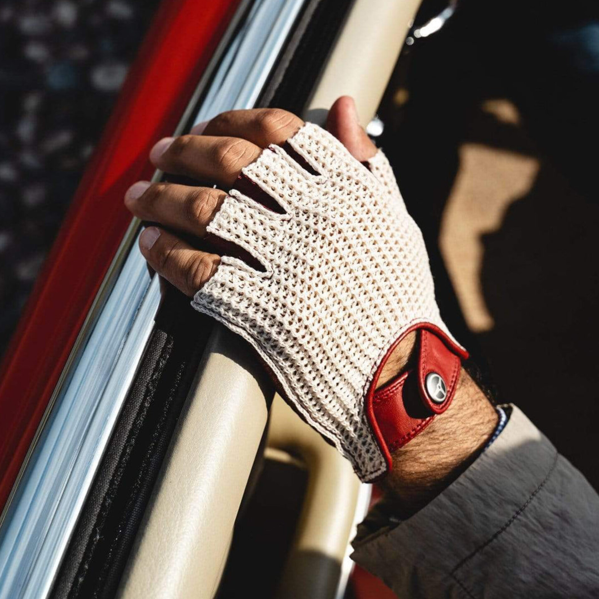 دستکش مدل نیمه بافت چرم G14