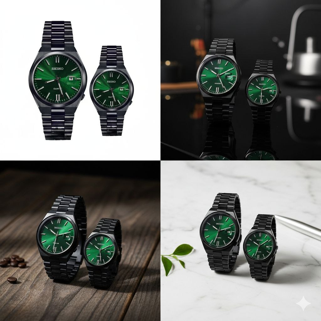 ست ساعت مچی عقربه‌ای کوارتز زنانه و مردانه مدل تک موتور اکودرایو کد 002