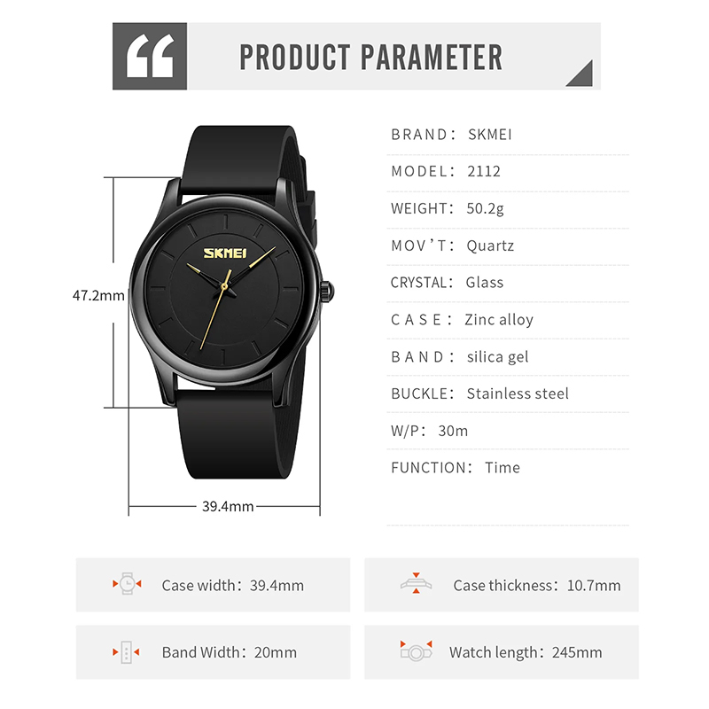 ساعت مچی عقربه‌ای مردانه اسکمی مدل 2112 BK