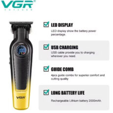 ماشین اصلاح موی سر و صورت شارژی وی جی ار مدل V-196 & 996 مجموعه 2 عددی