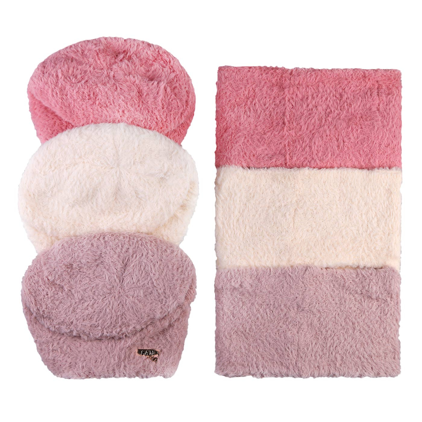 ست کلاه و شال گردن بافتنی سام مدل 412