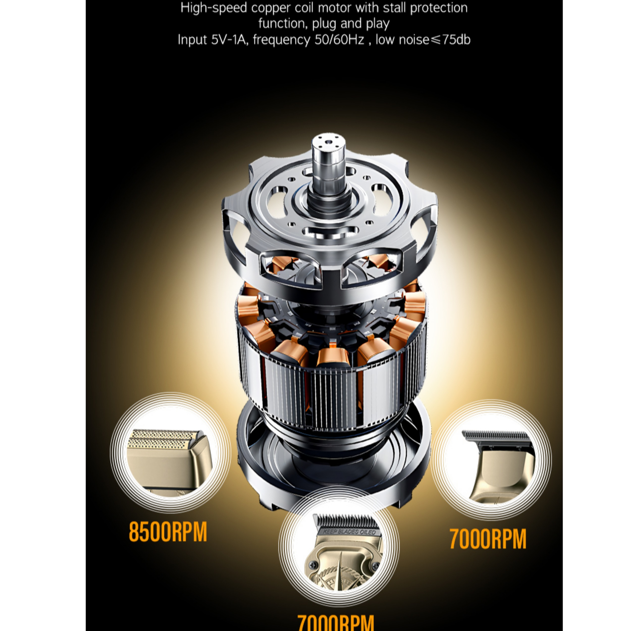 ماشین اصلاح موی سر و صورت شارژی کیمی مدل KM-8558 3in1 مجموعه 3 عددی