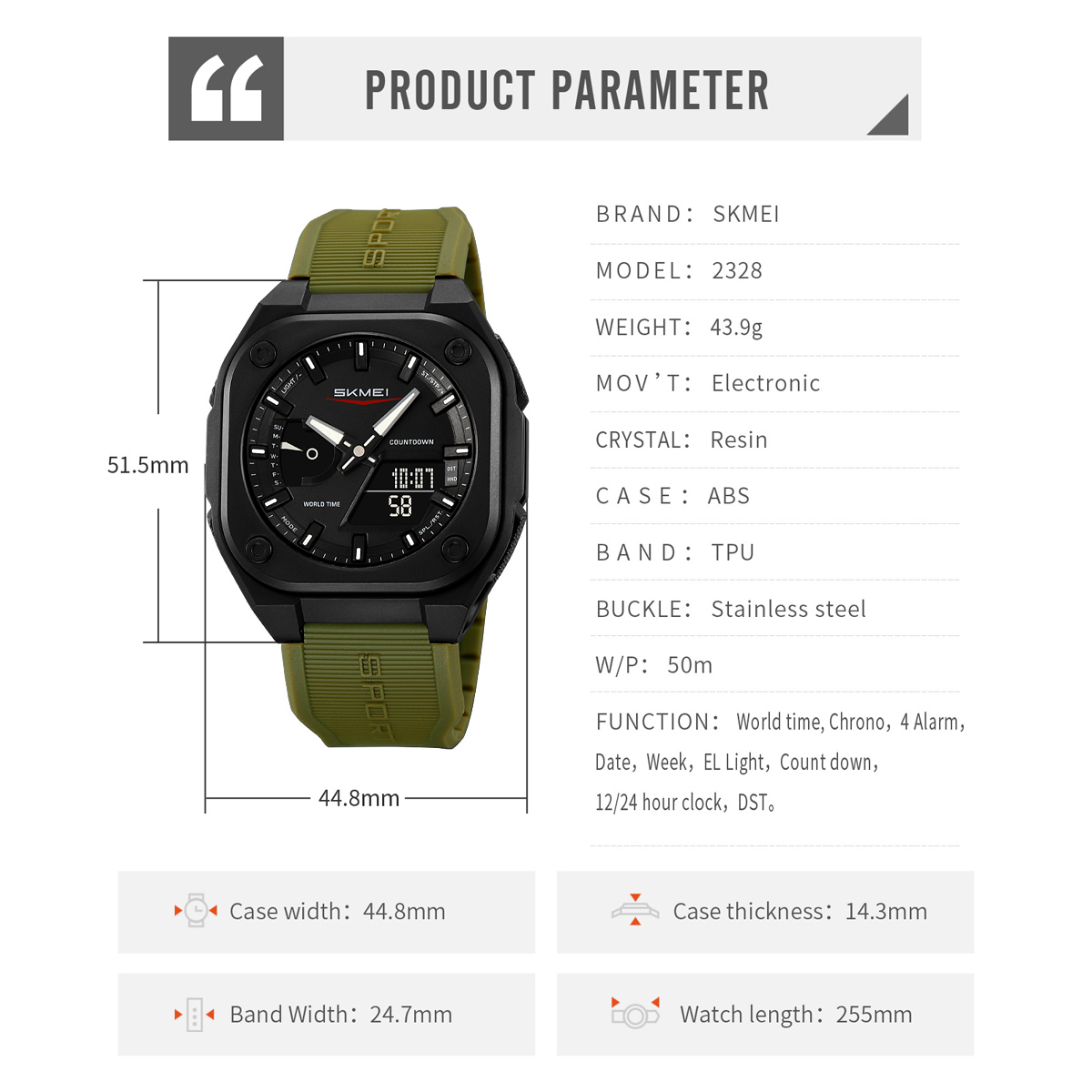 ساعت مچی عقربه‌ای مردانه اسکمی مدل 2328 AG