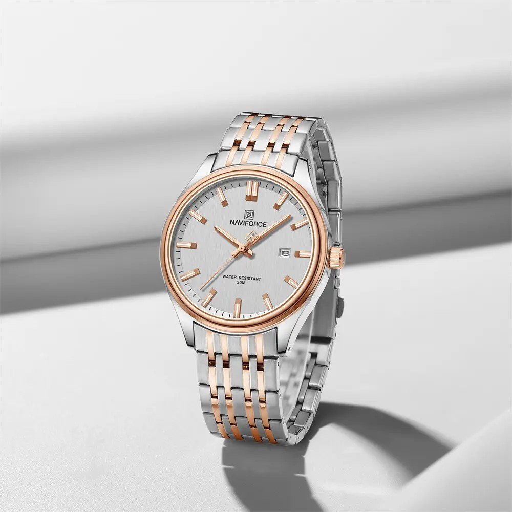 ست ساعت مچی عقربه ای زنانه و مردانه نیوی فورس مدل NF8039SRGW