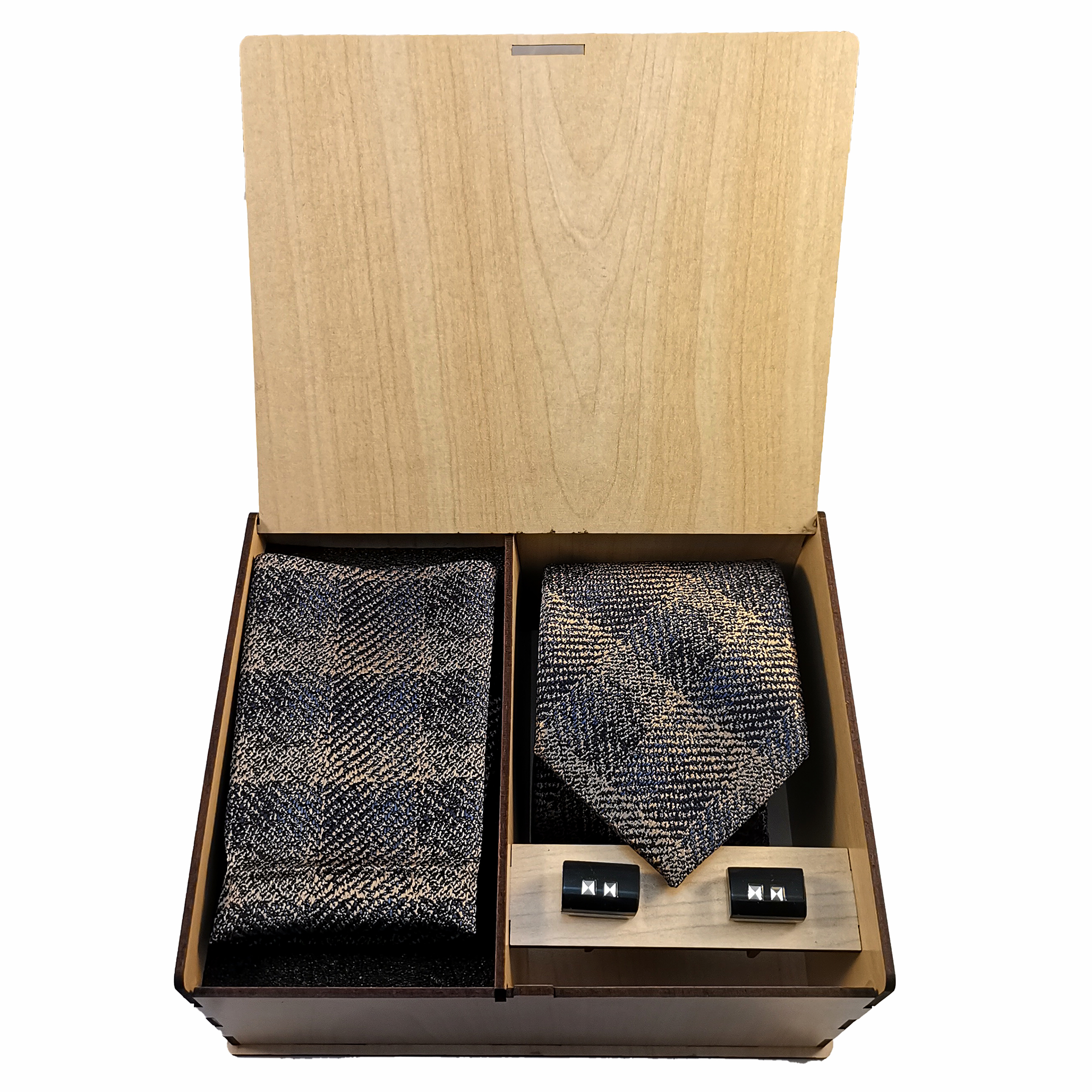 ست کراوات و دستمال جیب و دکمه سردست مردانه مدل 603A