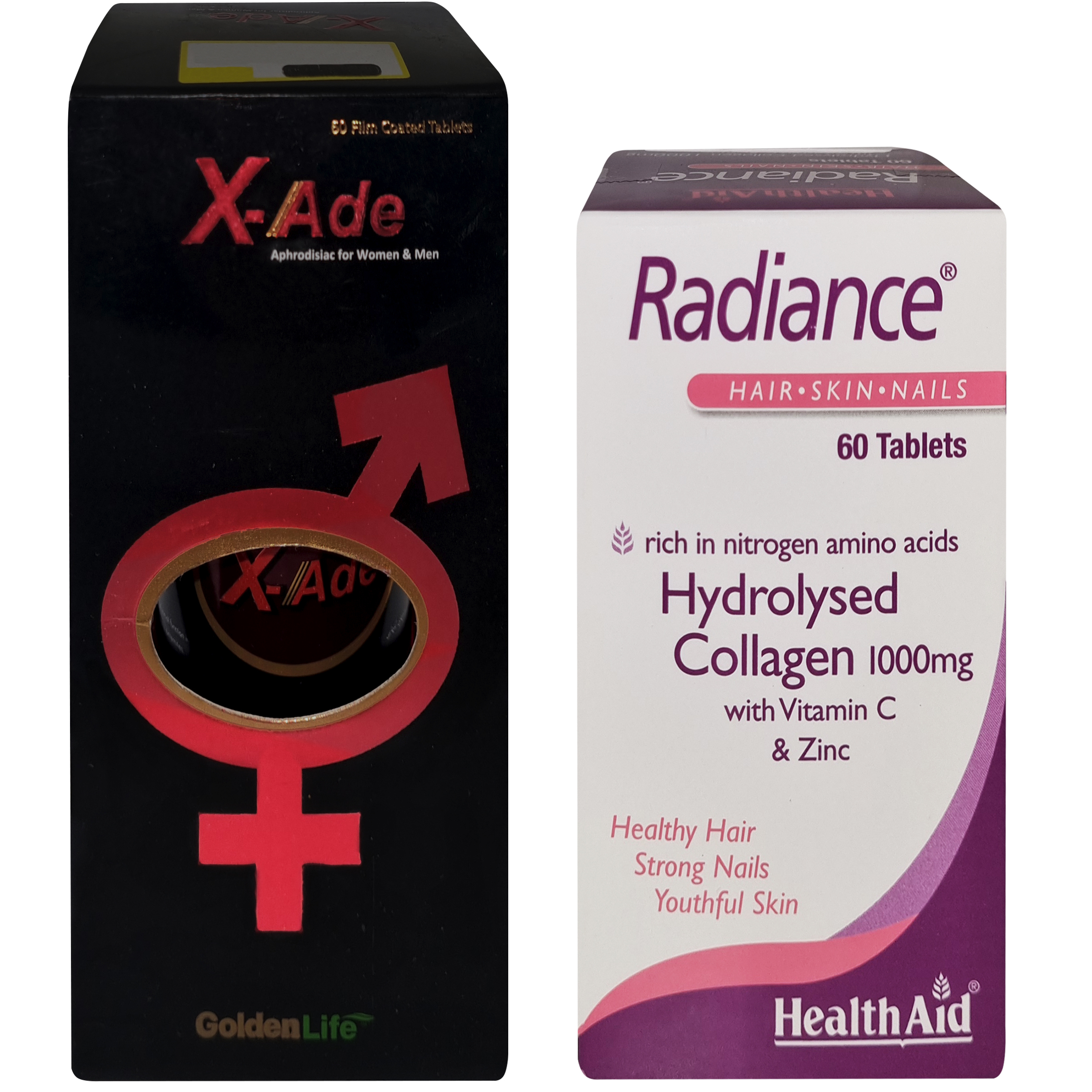 قرص ایکس اید گلدن لایف بسته 60 عددی به همراه قرص رادیانس هلث اید بسته 60 عددی