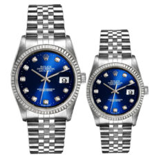 ست ساعت مچی عقربه ای زنانه و مردانه  مدل دیت جاست کد Bl2