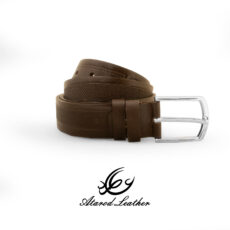 کمربند مردانه چرم عطارد مدل چرم طبیعی گاومیش کد B58