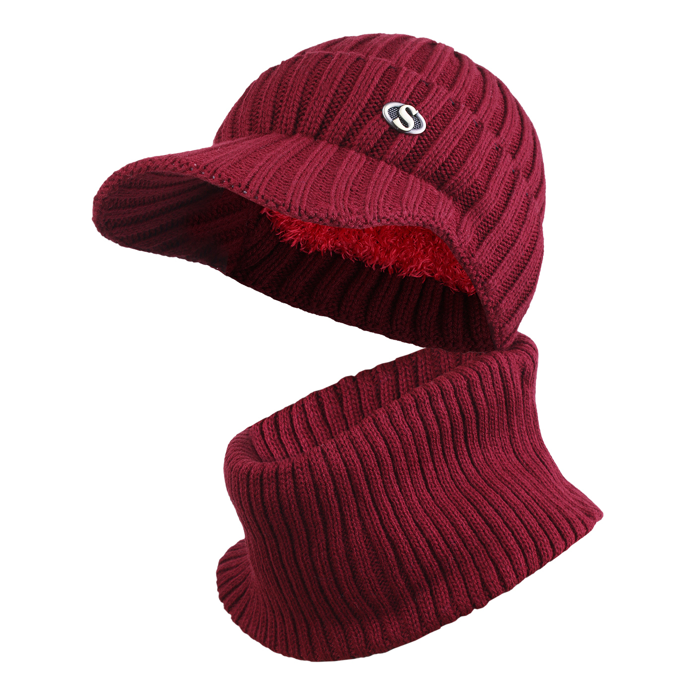 ست کلاه و شال گردن بافتنی مدل سام کد 527