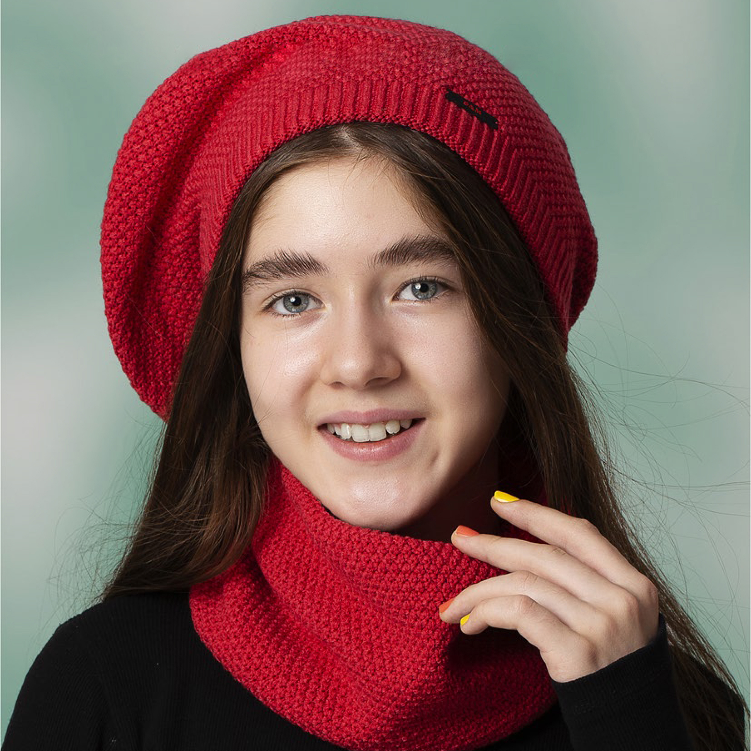 ست کلاه و شال گردن بافتنی سام مدل 427