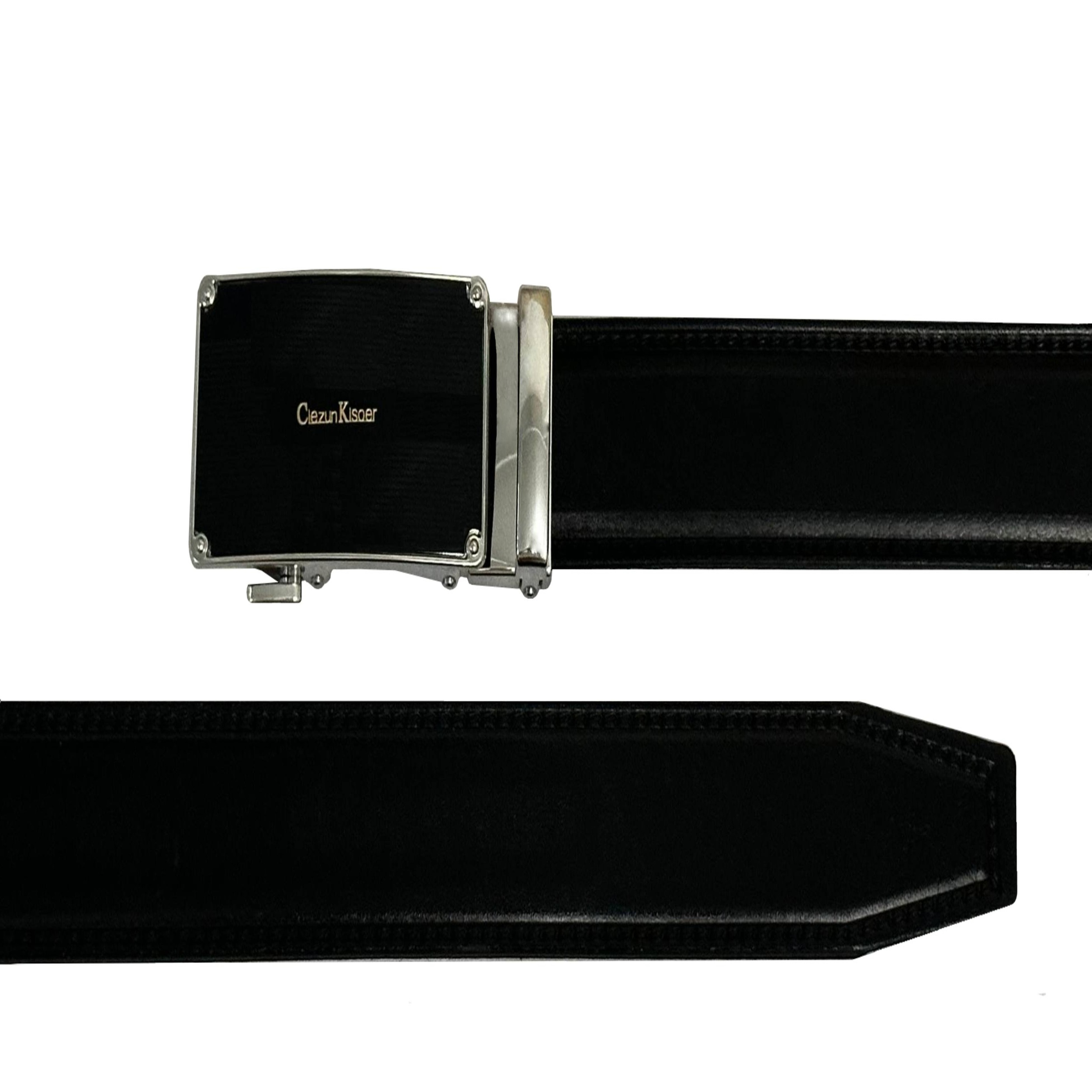 کمربند مردانه مدل چرم طبیعی سگک ریلی 009