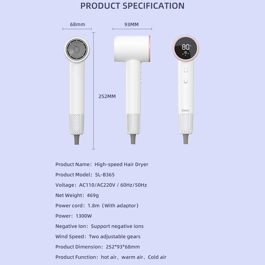 سشوار حرفه‌ای 1300 وات اینزا مدل SL-B365