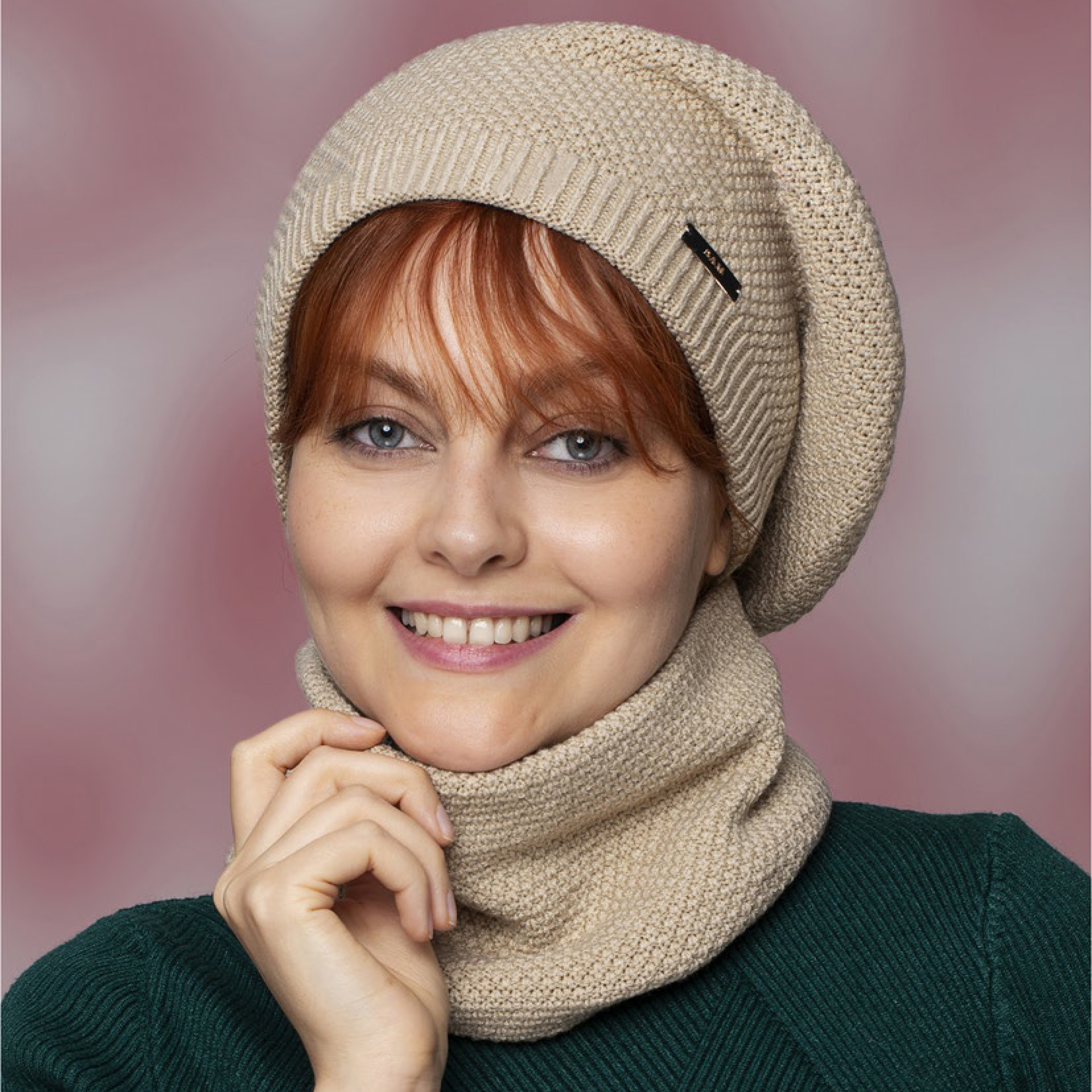 ست کلاه و شال گردن بافتنی سام مدل 427