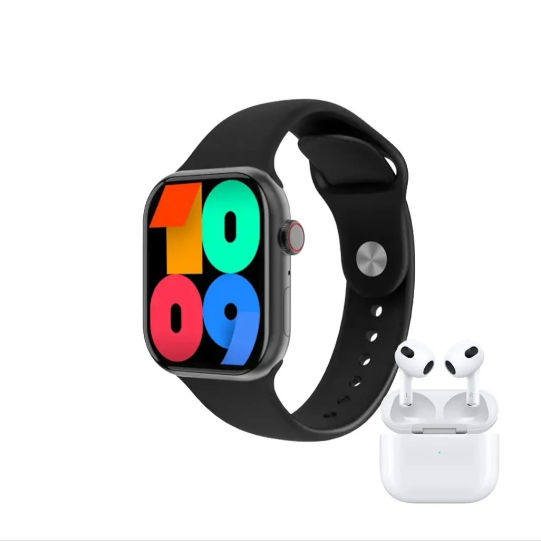 ساعت هوشمند 46میلی متری مدل KW55 MAX با بند سیلیکون و ایرپاد