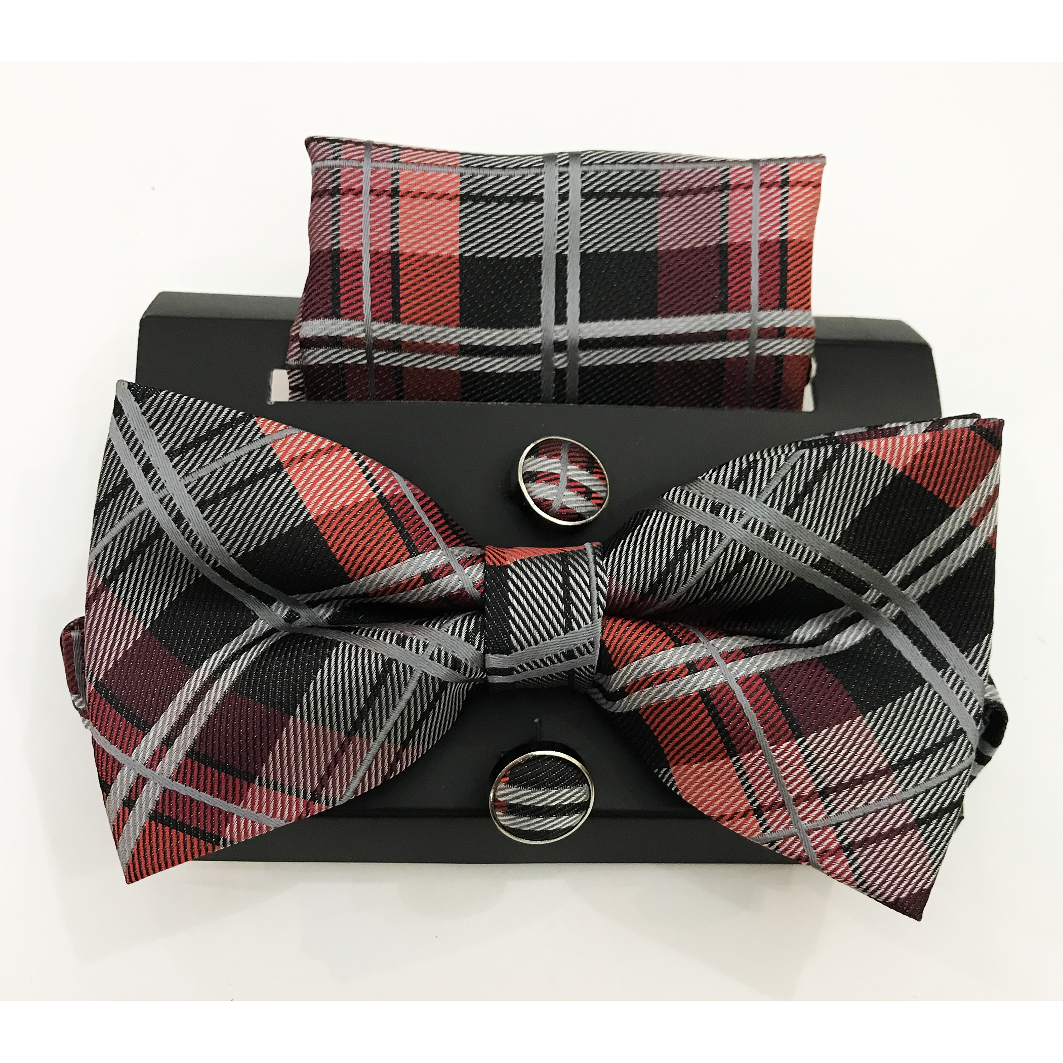 ست پاپیون و دستمال جیب و دکمه سر دست مردانه مدل ASJK