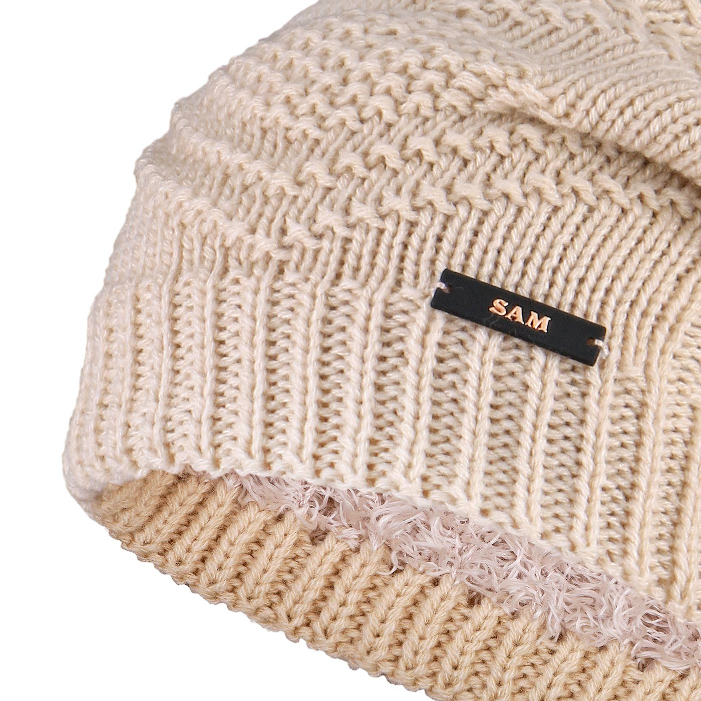 ست کلاه و شال گردن بافتنی مدل داخل خز سام مدل 435