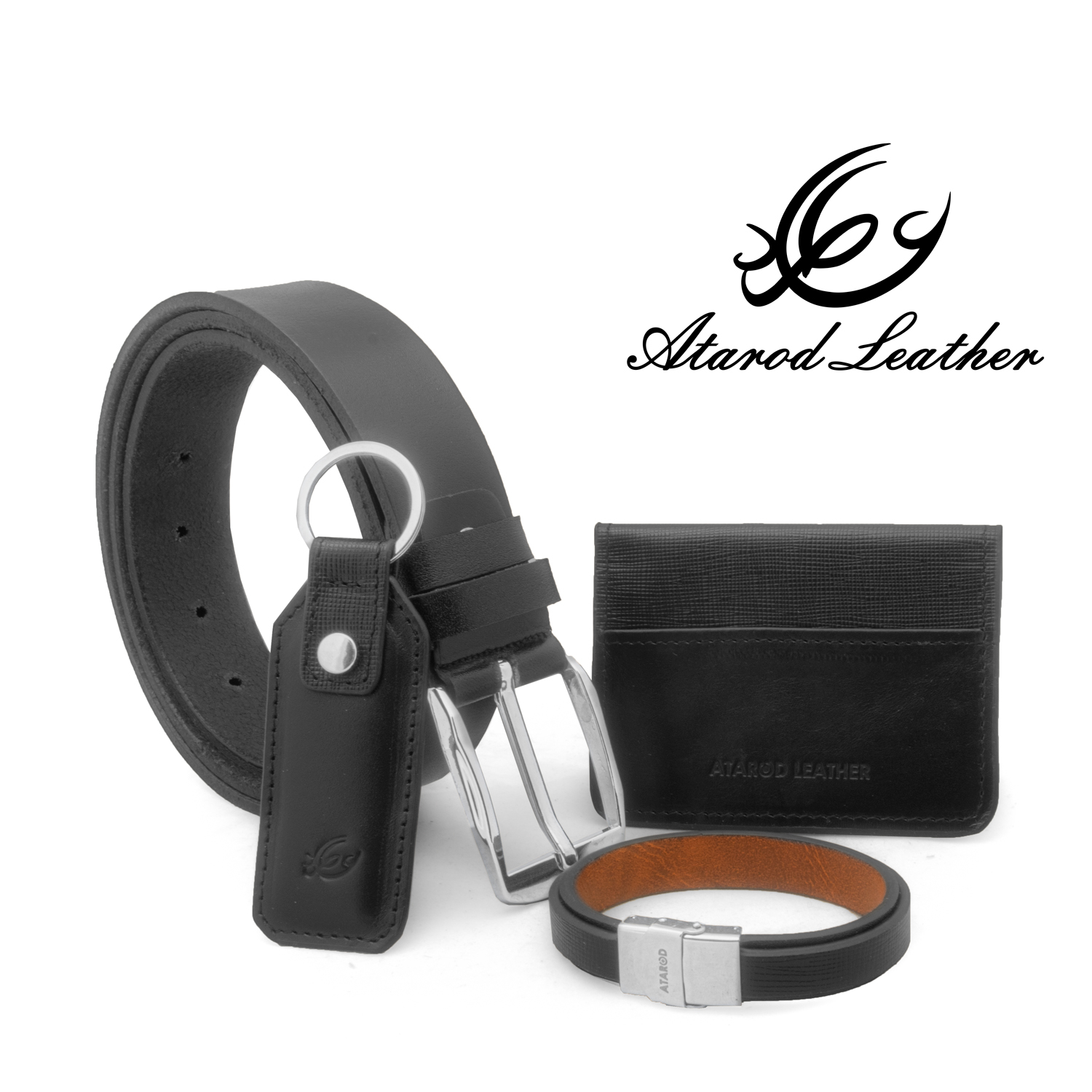 ست هدیه مردانه چرم عطارد مدل چرم طبیعی کد A92