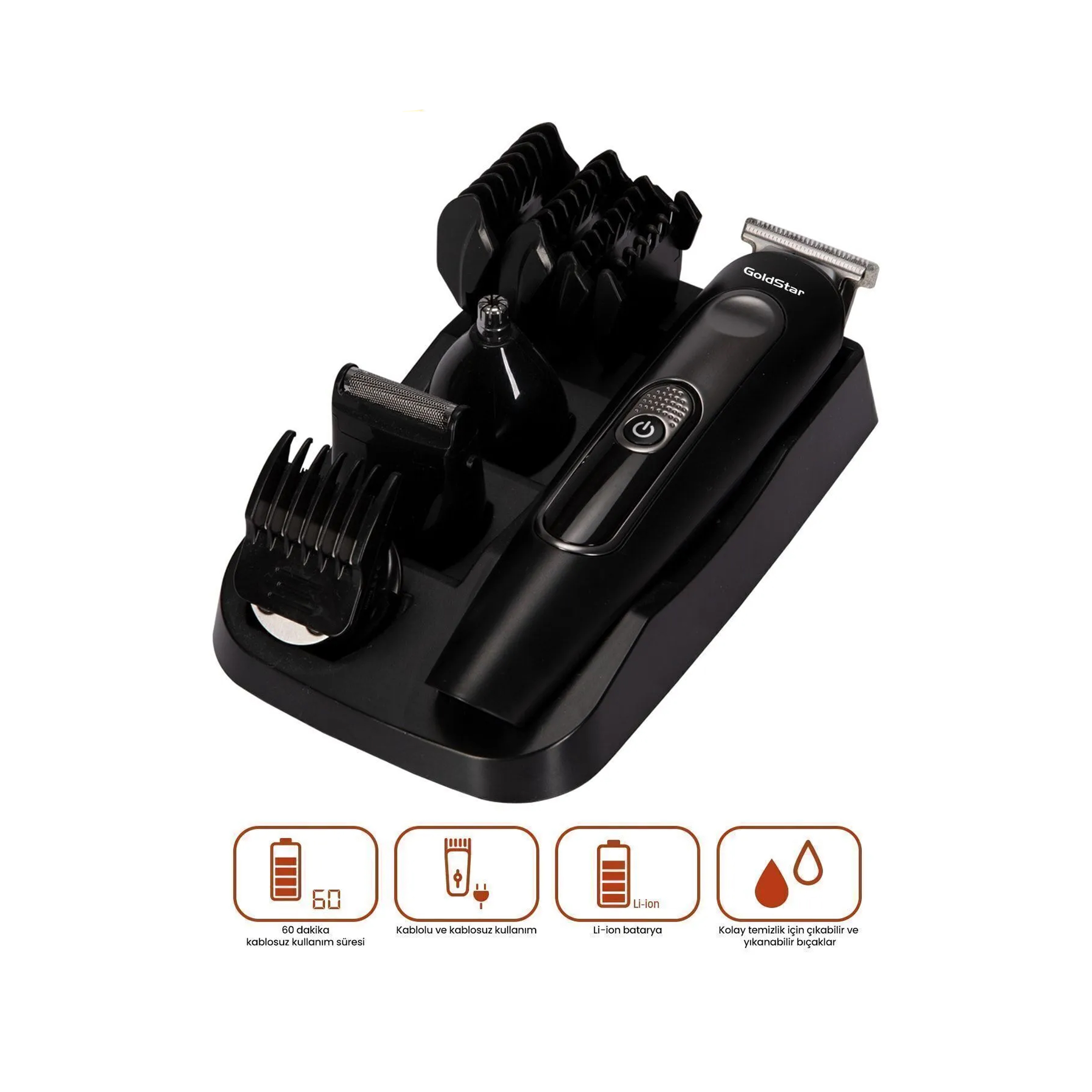 ماشین اصلاح موی سر و صورت گلد استار مدل GS-7004
