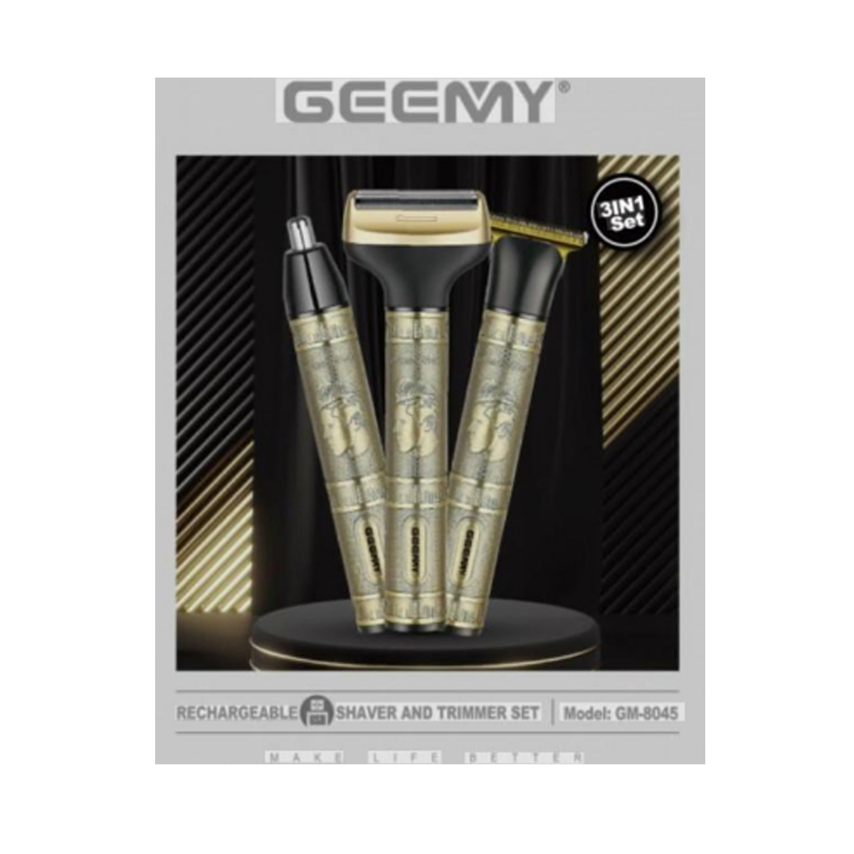 ست ماشین اصلاح موی صورت و بدن شارژی جیمی مدل GM-8045