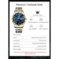 ساعت مچی عقربهای کوارتز مردانه اُ لِوز مدل لوکس کلاسیک دی دیت بند طرح تراش الماسی قفل مخفی کد ۲