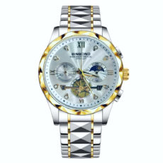 ساعت مچی عقربه‌ای کوارتز مردانه بین باند مدل سه موتور فعال کورنوگراف نگینی کد 004