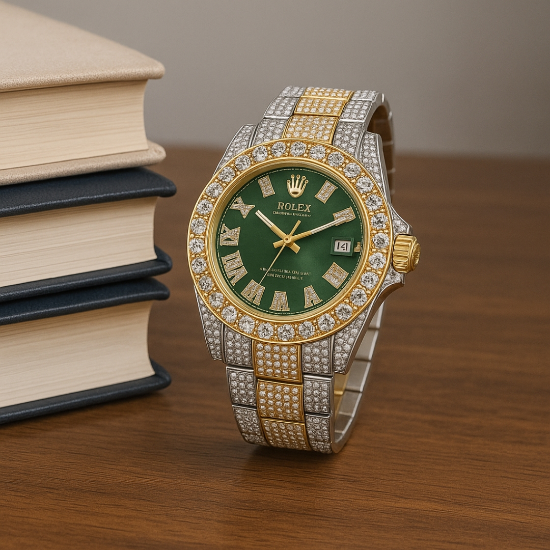 ساعت مچی عقربهای کوارتز مردانه مدل لوکس فول نگین دیت جاست قفل مخفی کد ۲