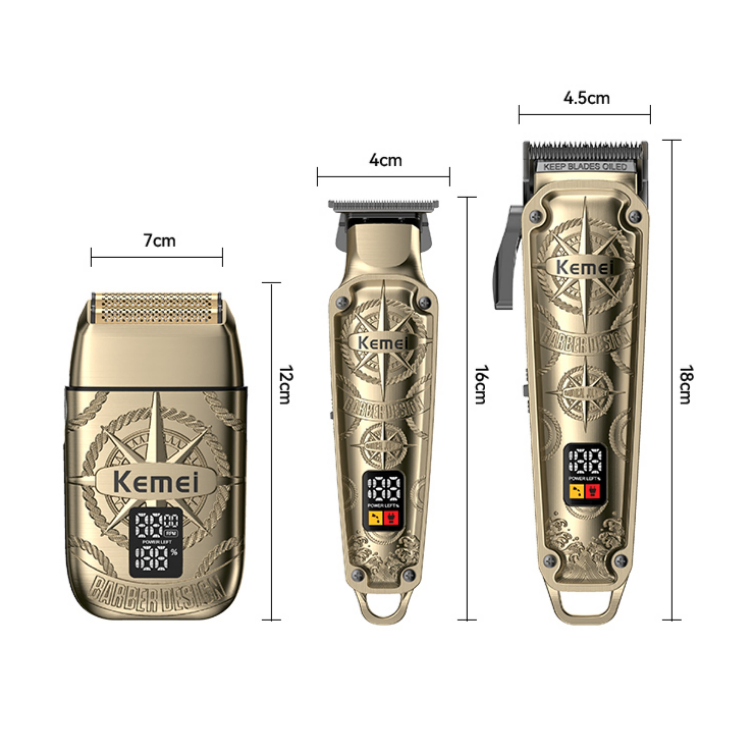 ماشین اصلاح موی سر و صورت شارژی کیمی مدل KM-8558 3in1 مجموعه 3 عددی