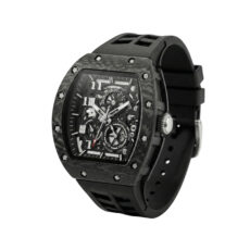 ساعت مچی عقربه‌ای کوارتز مردانه مدل اسپرت تک موتوره صفحه نیمه اسکلتون بند پیو کد R۲
