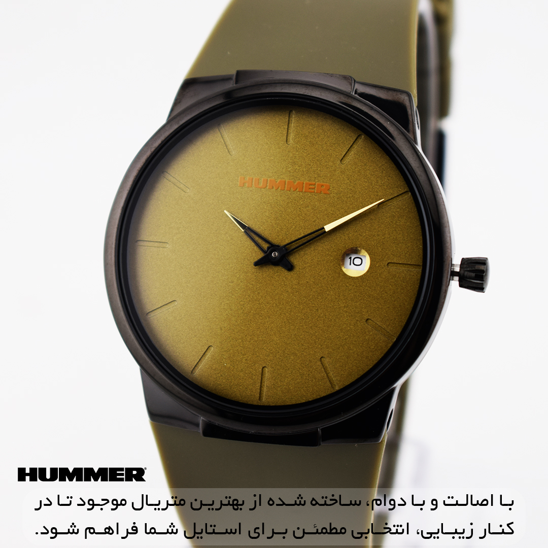 ساعت مچی عقربهای کوارتز مردانه هامر مدل مینیمال دو عقربه ای رفرنس کد HM1110-C2