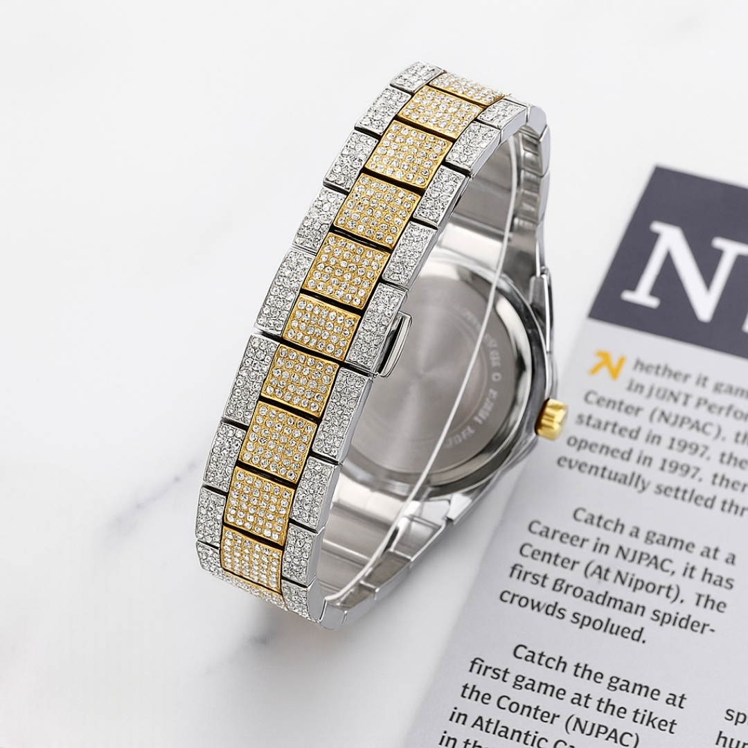 ساعت مچی عقربهای کوارتز مردانه مدل لوکس فول نگین دیت جاست قفل مخفی کد ۲