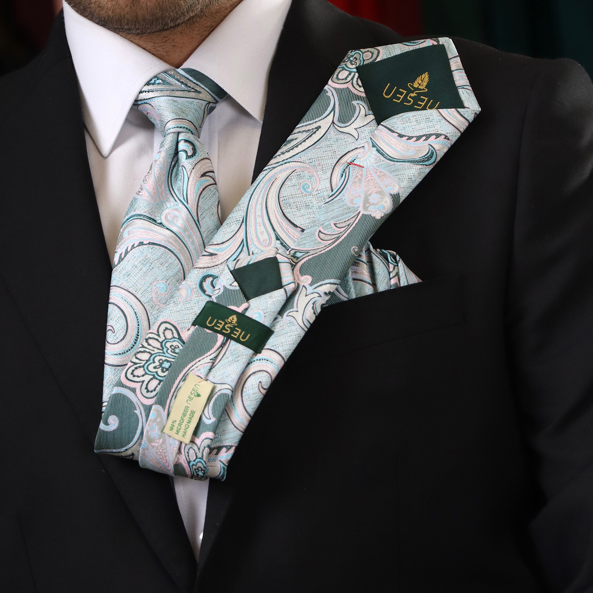 کراوات و دستمال جیب مردانه نسن مدل V35