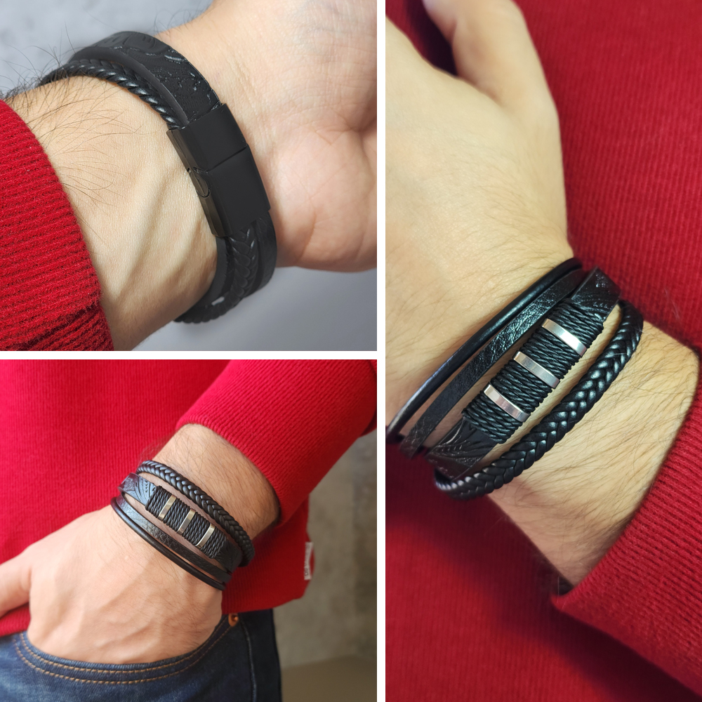 ساعت مچی عقربه‌ای مردانه کوارتز اسکمی مدل 9096BK به همراه دستبند