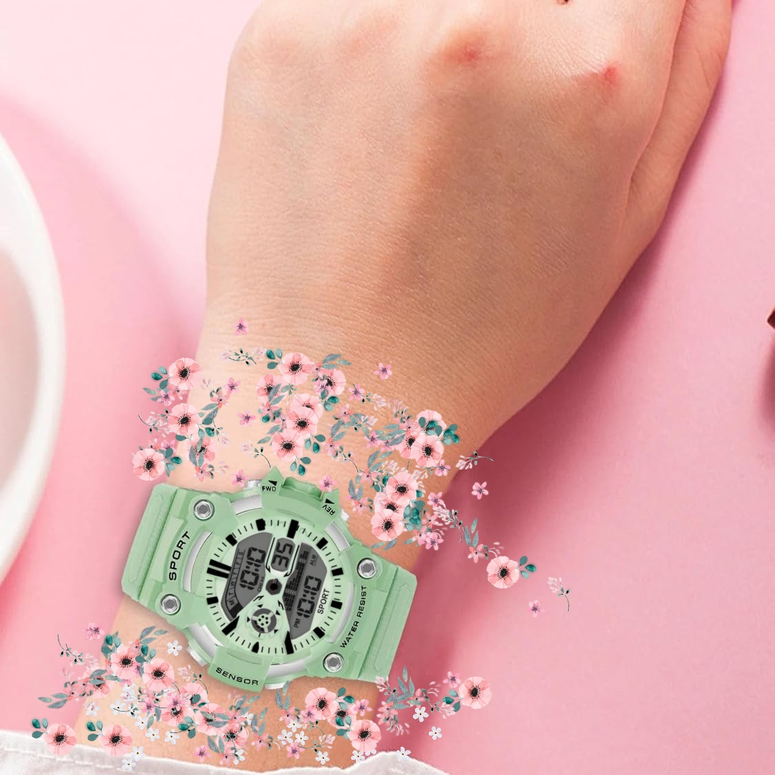 ساعت مچی دیجیتال مدل تک زمانه بند پیو کرنومتر دار کد a۲