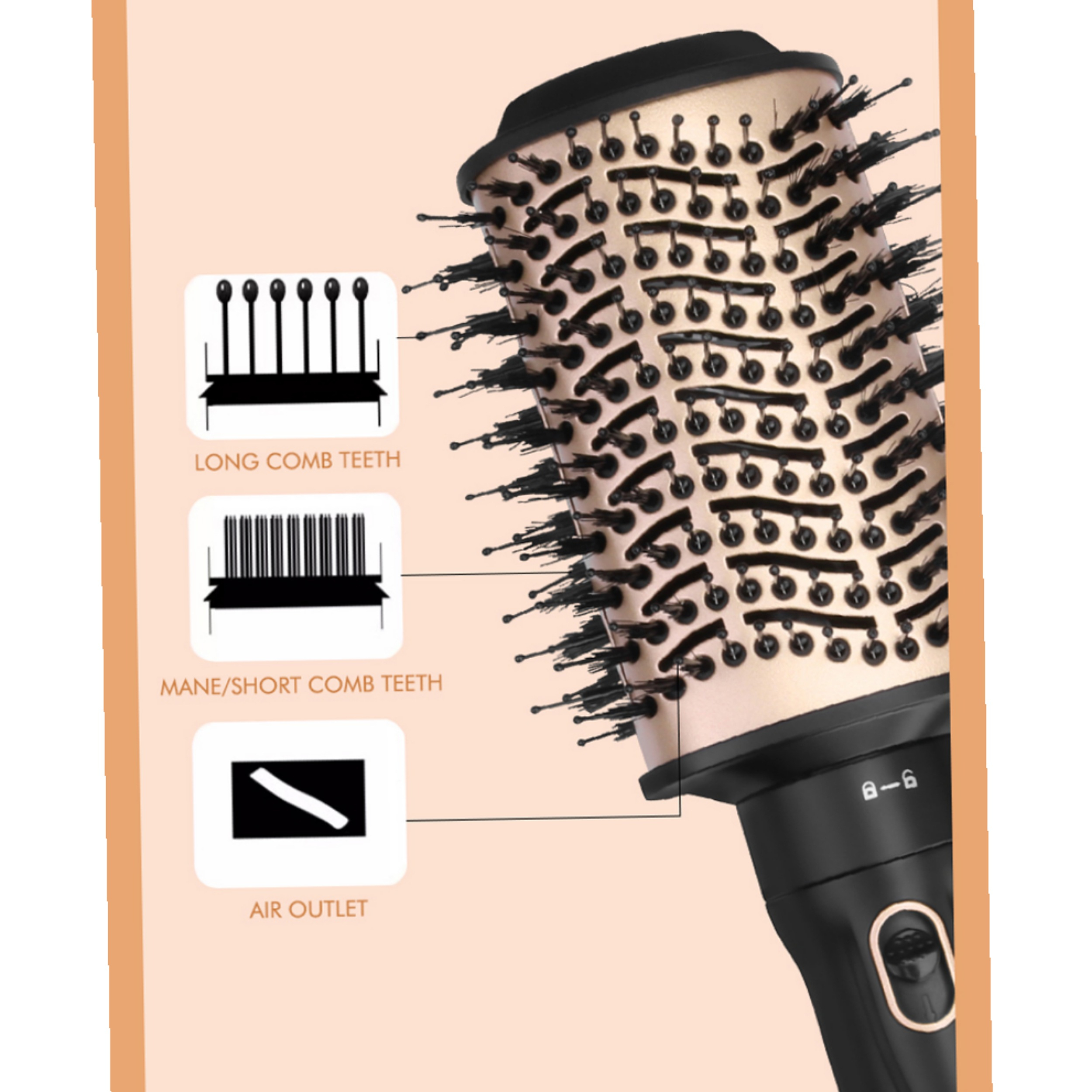 سشوار برسدار حالتدهنده 1500 وات انزو پروفیشینال مدل EN-6207 4in1