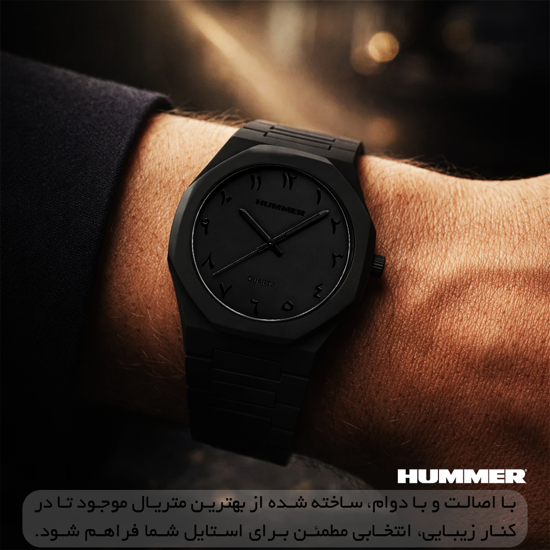 ساعت مچی عقربه‌ای کوارتز مردانه هامر مدل میوتا ژاپن پلی کربنات سبک کد HM1108-C3