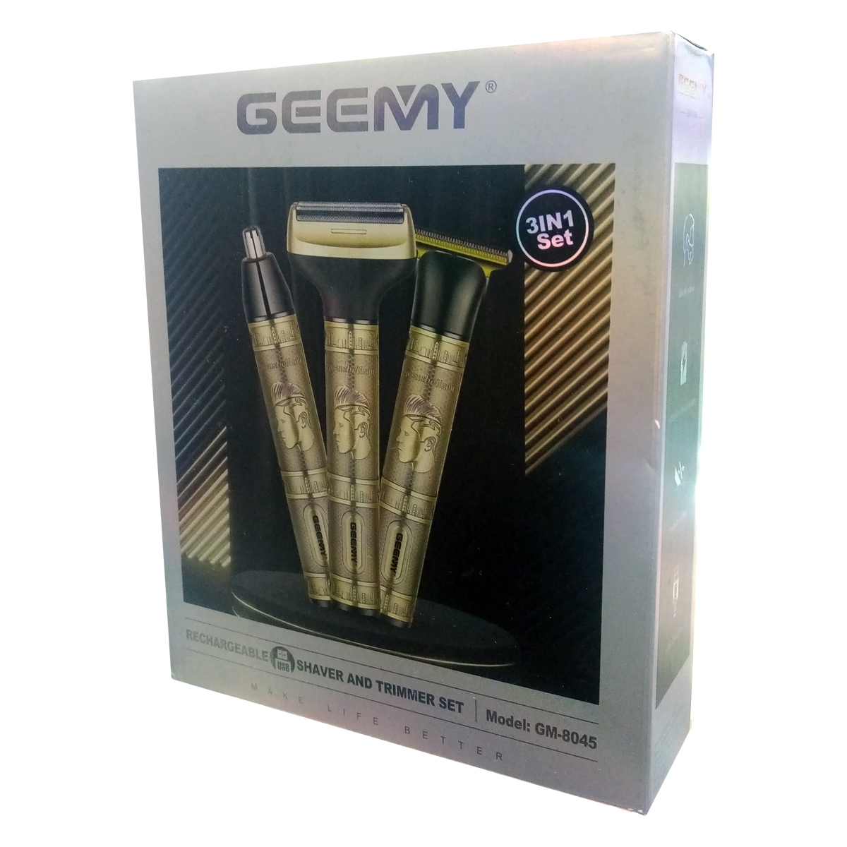 ست ماشین اصلاح موی صورت و بدن شارژی جیمی مدل GM-8045