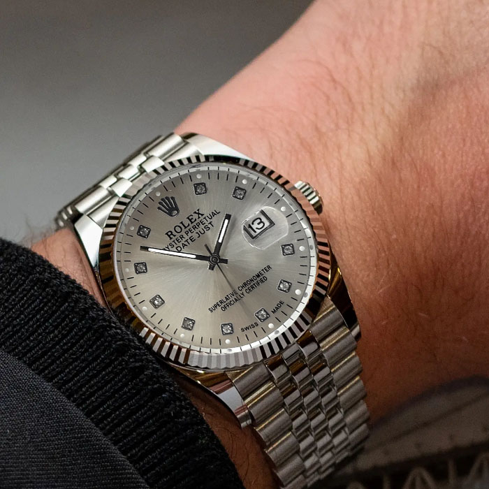 ساعت مچی عقربه‌ای مردانه مدل کلاسیک دیت جاست کد r-n