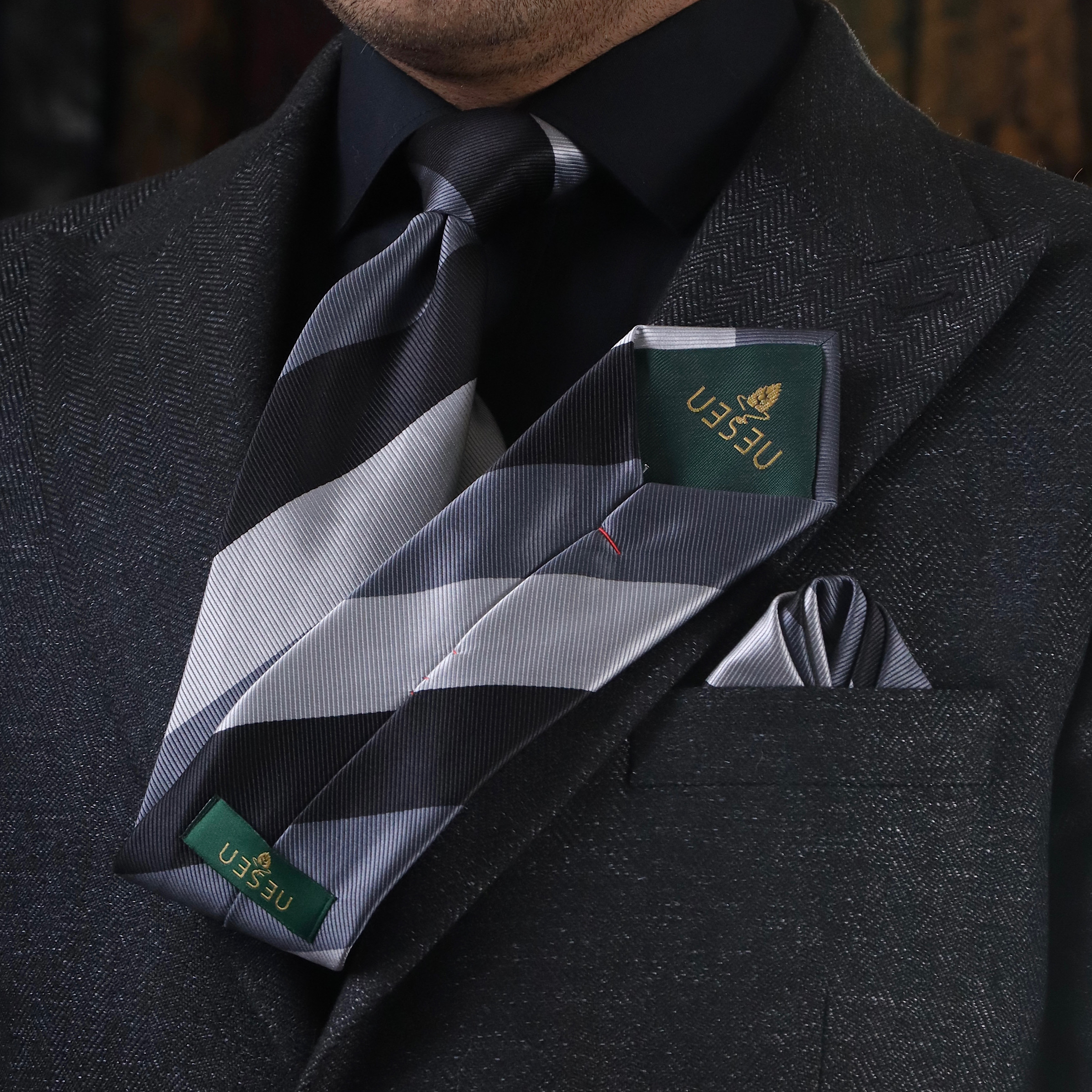 ست کراوات و دستمال جیب مردانه نسن مدل V12