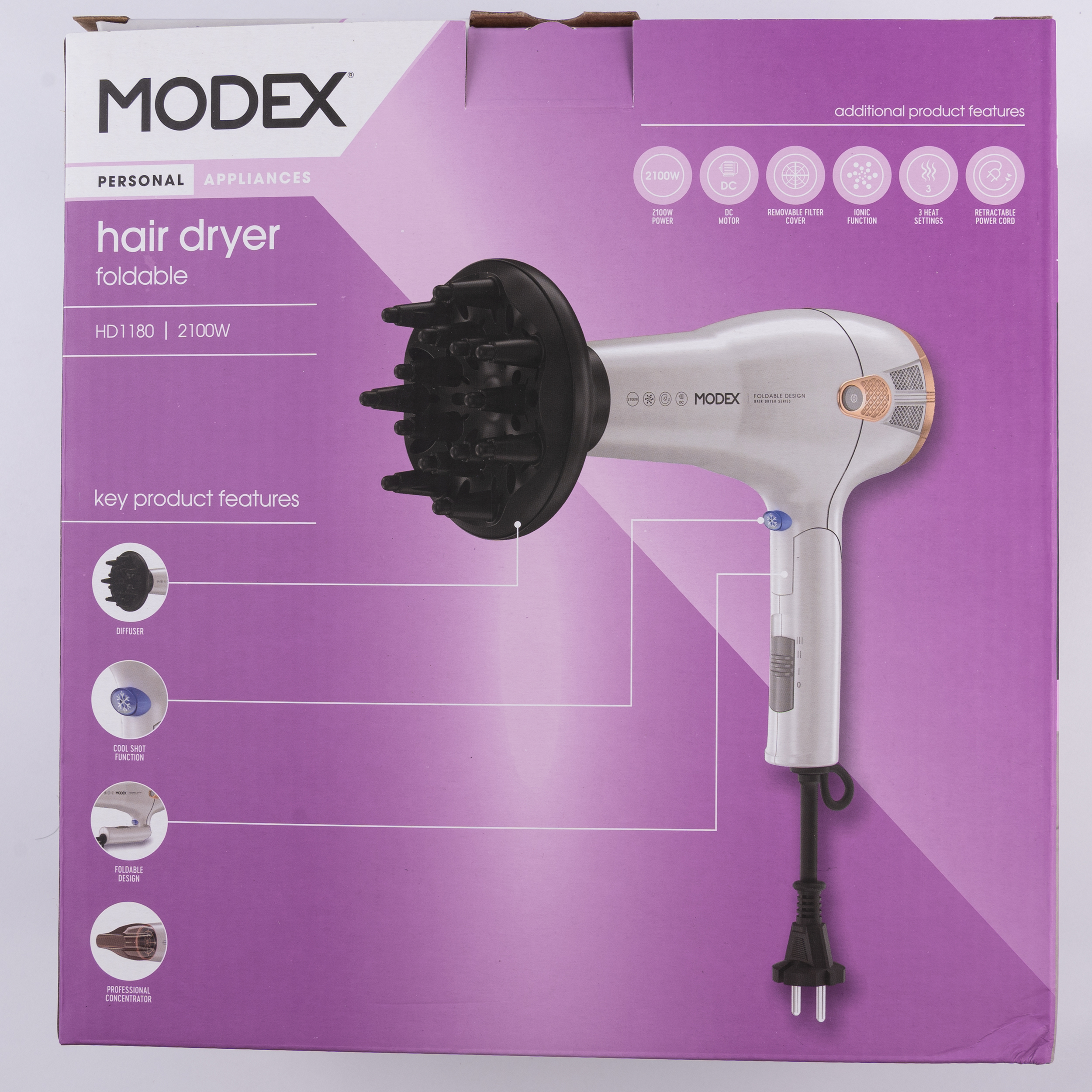 سشوار حرفه ای مودکس مدل HD1180